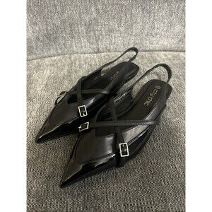 City Chic Womens Shoes Size 12W/43 Sling Back Pointed Toe Kitten Heel Miami